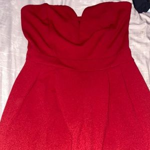 Strapless Red Jumpsuit